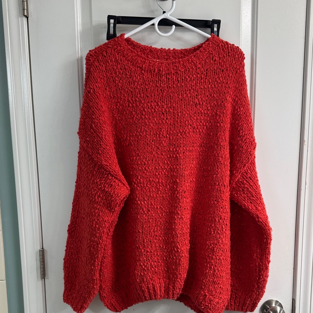 Easel Vibrant Red Knit Sweater